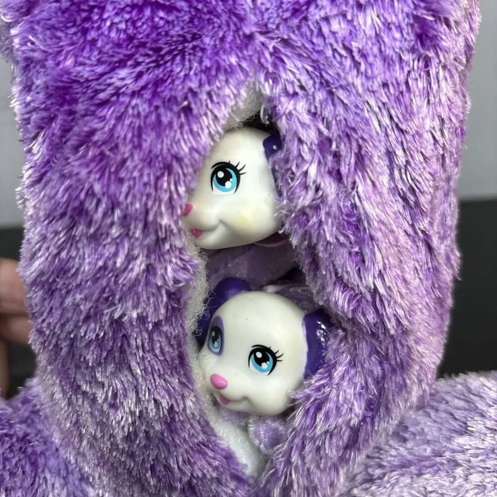Puppy Surprise 2017 Plush Mama Dog LAVENDER Purple Stuffed with 2 Little Puppies - Picture 14 of 14